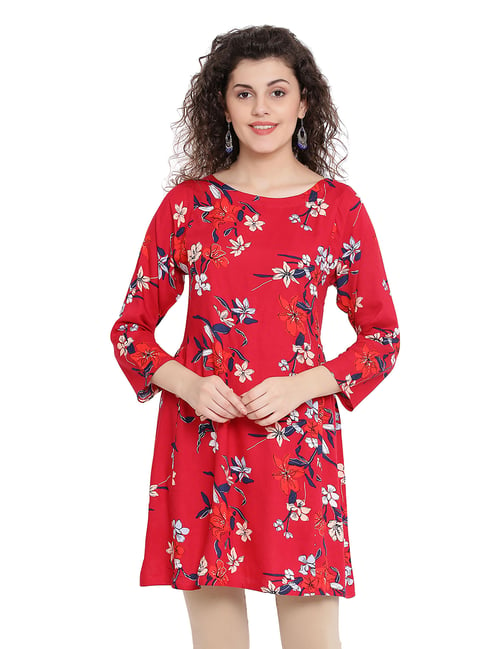 Oxolloxo Pink Floral Print Roots Luxe Tunic