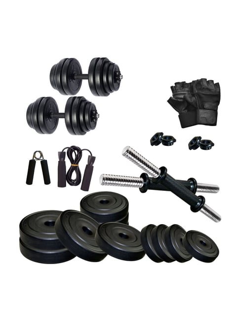 FITMAX DM PVC 25kg Home Gym Combo (Black)-FITMAX-Footwear-TATA CLIQ