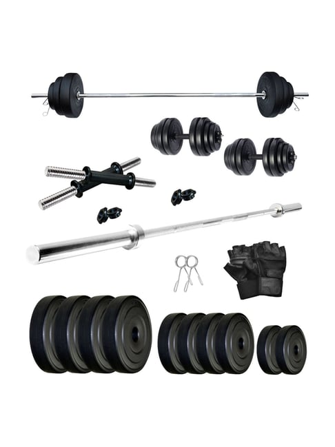 FITMAX PVC 22kg Home Gym Combo (Black)-FITMAX-Footwear-TATA CLIQ