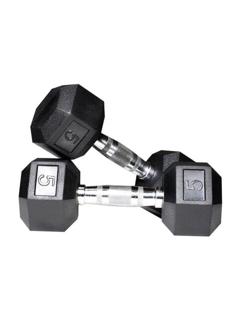 FITMAX DM Hexa 5kg Combo Fixed Weight Dumbbell (Black)-FITMAX-Footwear-TATA CLIQ