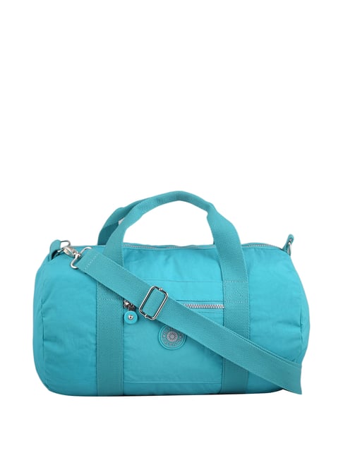 turquoise duffle bag