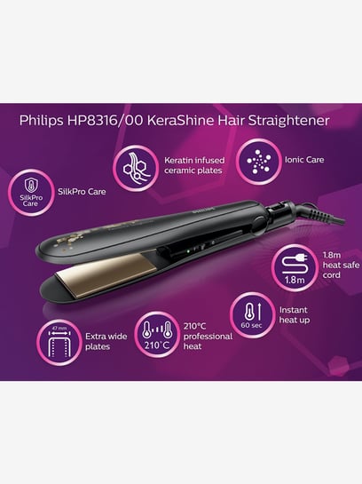 Philips KeraShine HP8316 00 Hair Straightener Black