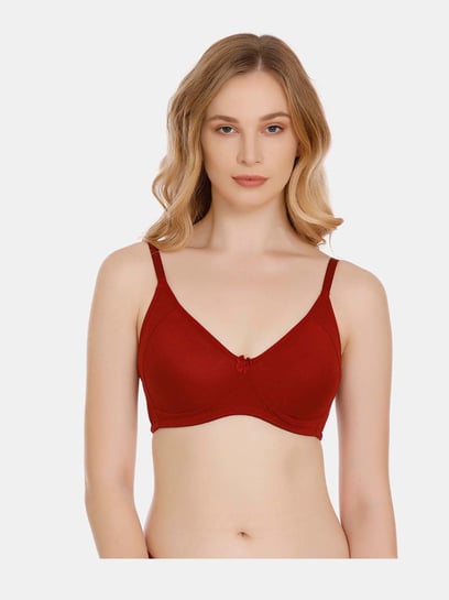 Buy Rosaline by Zivame Red Non Wired Non Padded T-Shirt Bra for