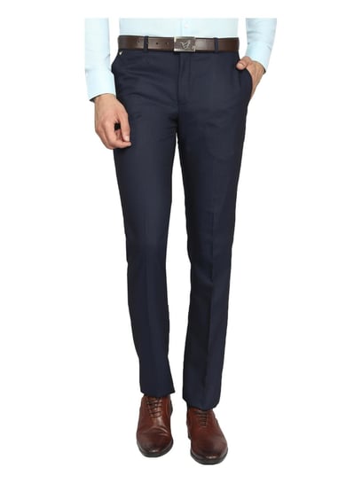 Buy Blackberrys Navy Slim Fit Trousers for Men Online  Tata CLiQ