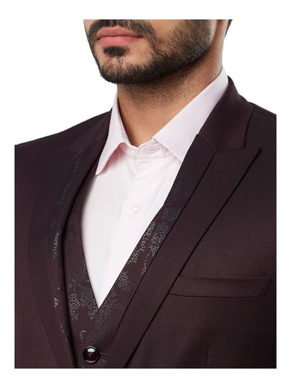 Buy Raymond Purple 3-Piece Suit for Men 