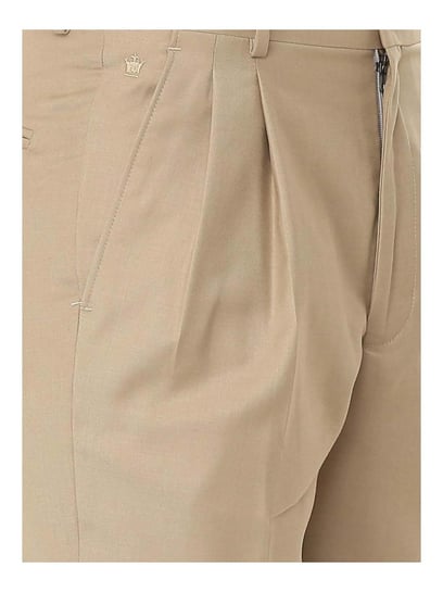 Buy Louis Philippe Beige Trousers Online - 803340