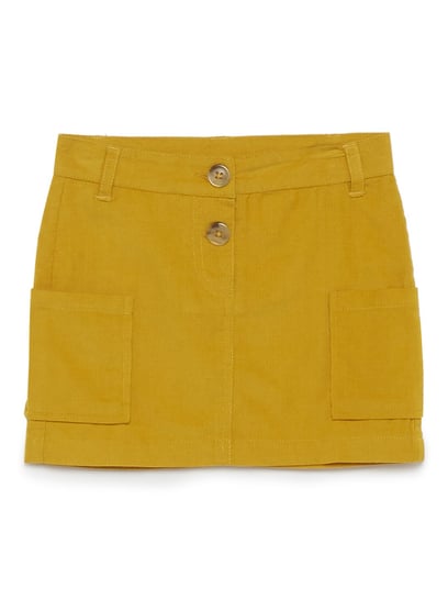 ASOS DESIGN denim mustard two-piece skirt with buttons | ASOS