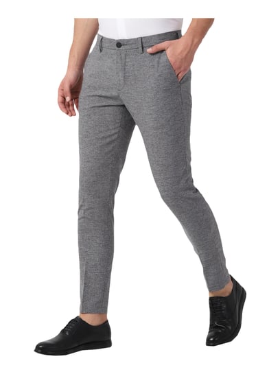 Buy Louis Philippe Sport Grey Slim Fit Trousers for Mens Online @ Tata CLiQ