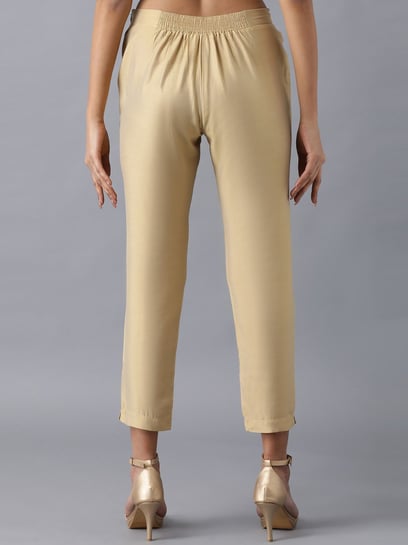 Buy W Golden Regular Fit Pants for Women Online @ Tata CLiQ
