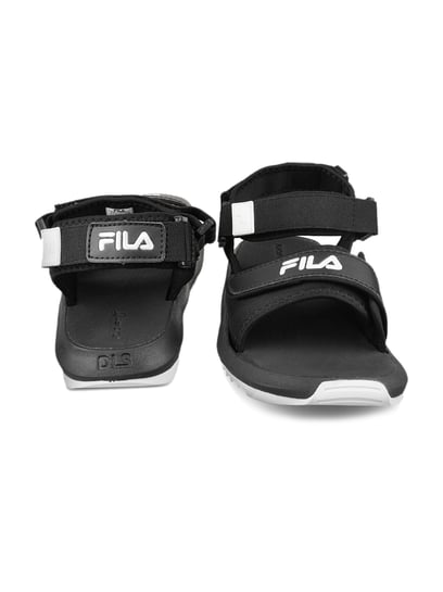 Fila Black Natural Leather Sandals - Django and Juliette