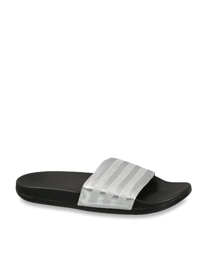 Adidas slippers wit zilver hot sale