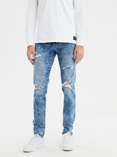 Buy American Eagle Outfitters Blue Cotton Slim Fit Distressed Jeans for  Mens Online @ Tata CLiQ