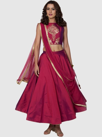 Buy BIBA GIRLS Pink Girls Round Neck Party Lehenga Choli Set | Shoppers Stop