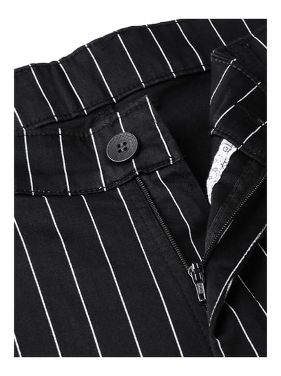 Buy Plus Size Black White Striped Tie Detail Pants Online For Women