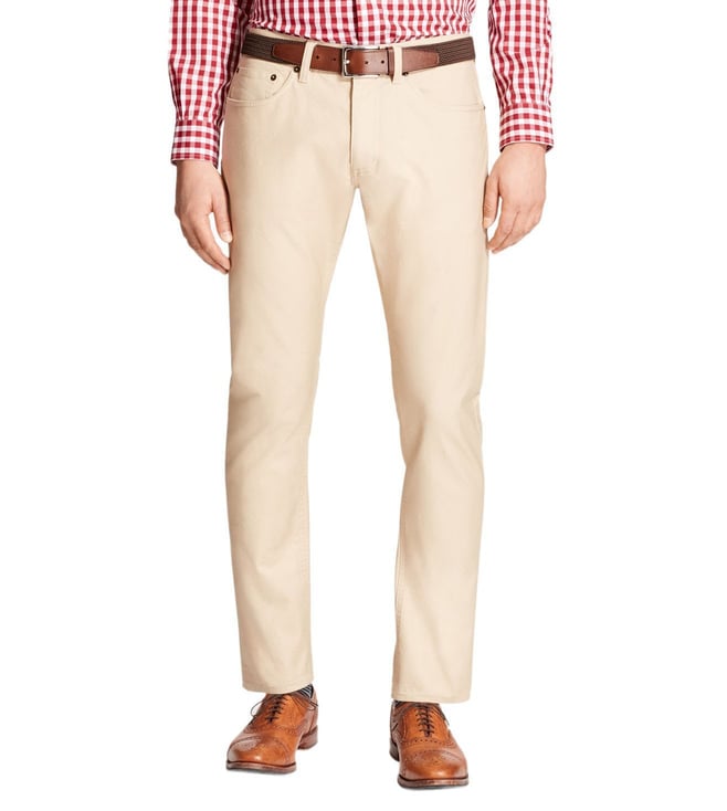 Buy Khaki Solid Cotton Twill Trouser Online At Best Prices  Tistabene