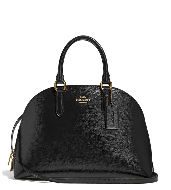 Buy Coach Black Crossgrain Patent Leather Quinn Satchel for Women Online Tata CLiQ Luxury