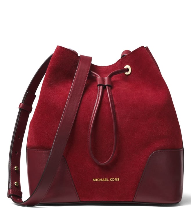 Buy MICHAEL Michael Kors Maroon Oxblood Medium Bucket Bag for Women Online Tata CLiQ Luxury