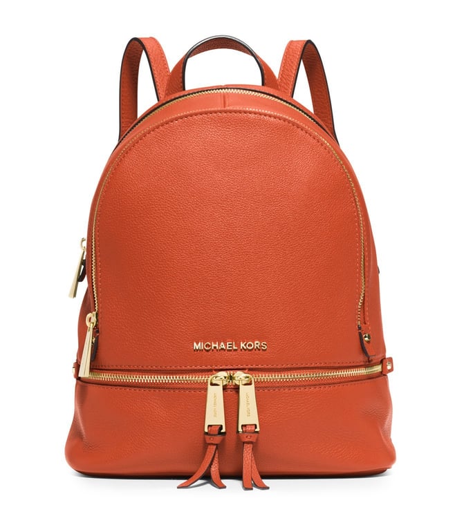 Orange michael shop kors backpack