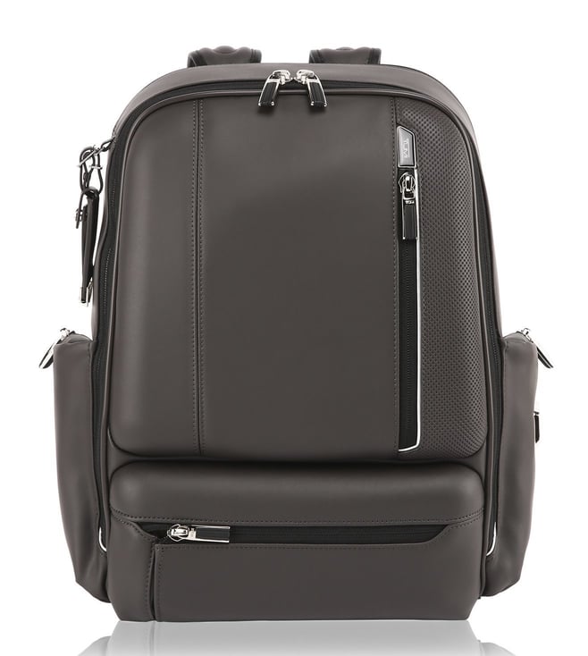 Buy Tumi Taupe Arrive Grantley Leather Backpack for Men Online