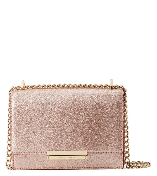 sparkly rose gold kate spade purse