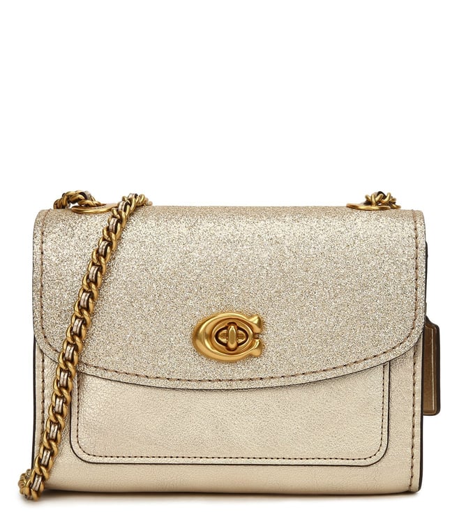 gold coach bag