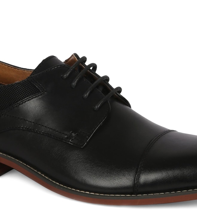 Buy Steve Madden Black Lorance Leather Derby Shoes for Men Online ...