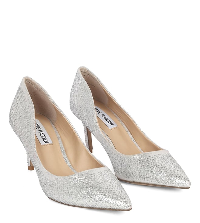 steve madden silver studded heels
