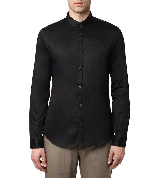 armani black shirt slim fit