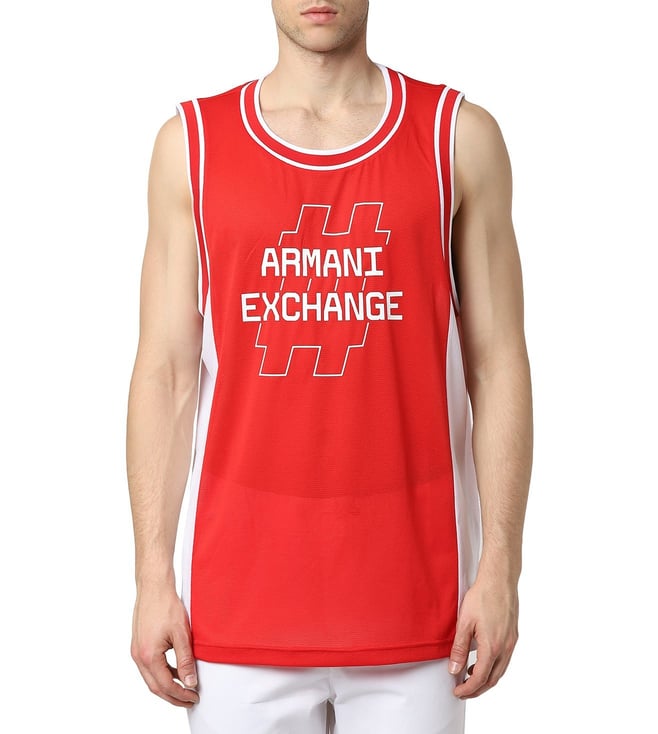 Buy Armani Exchange H Risk Red & White Regular Fit Logo T-Shirt for Men  Online @ Tata CLiQ Luxury