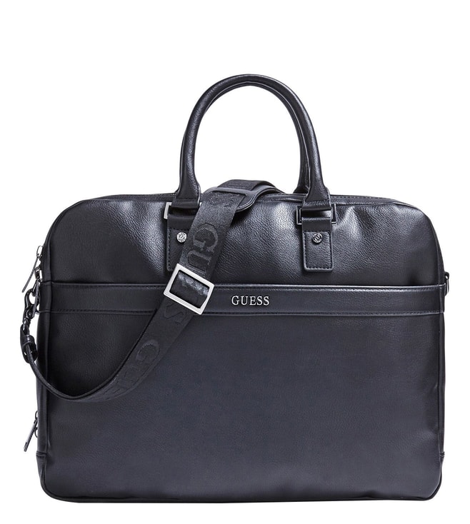conservatief mesh Erfenis Buy GUESS Black City Medium Laptop Bag for Men Online @ Tata CLiQ Luxury