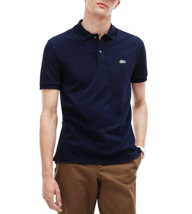 Buy Navy Blue Slim Fit Polo T-Shirt Men Online @ Tata CLiQ Luxury