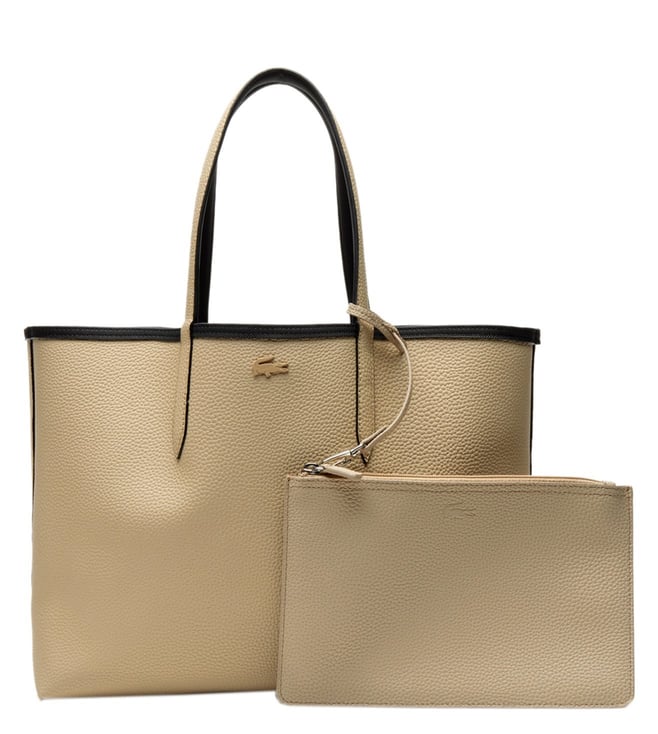 Buy Lacoste Black & Warm Sand Anna Extra Large Reversible Tote for Women Online Tata CLiQ Luxury