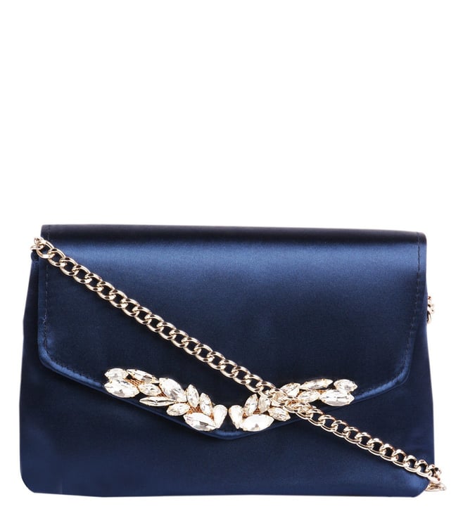 small navy clutch