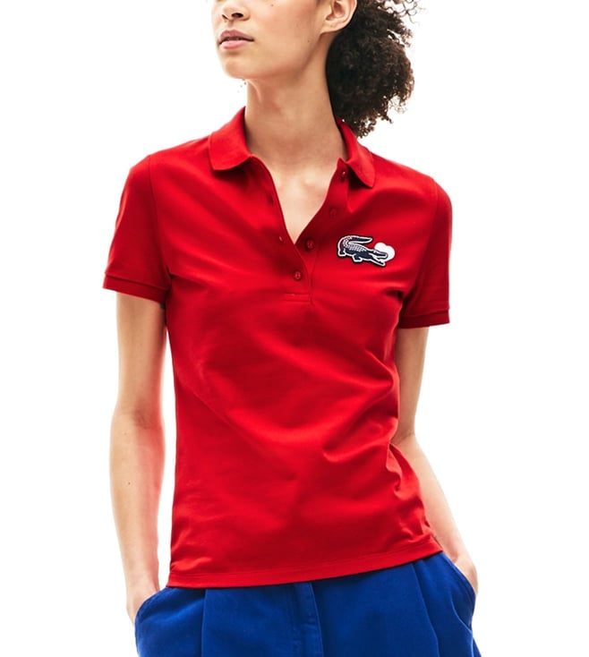 lacoste red polo t shirt