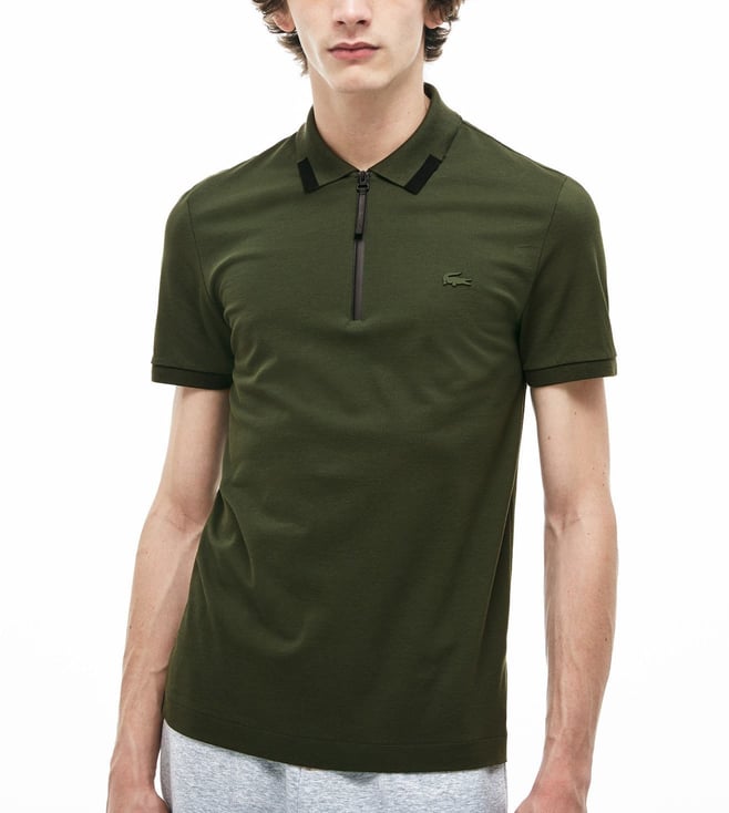 Buy Lacoste Caper Bush Slim Fit Cotton Pique Polo T-Shirt for Men Online @ CLiQ Luxury