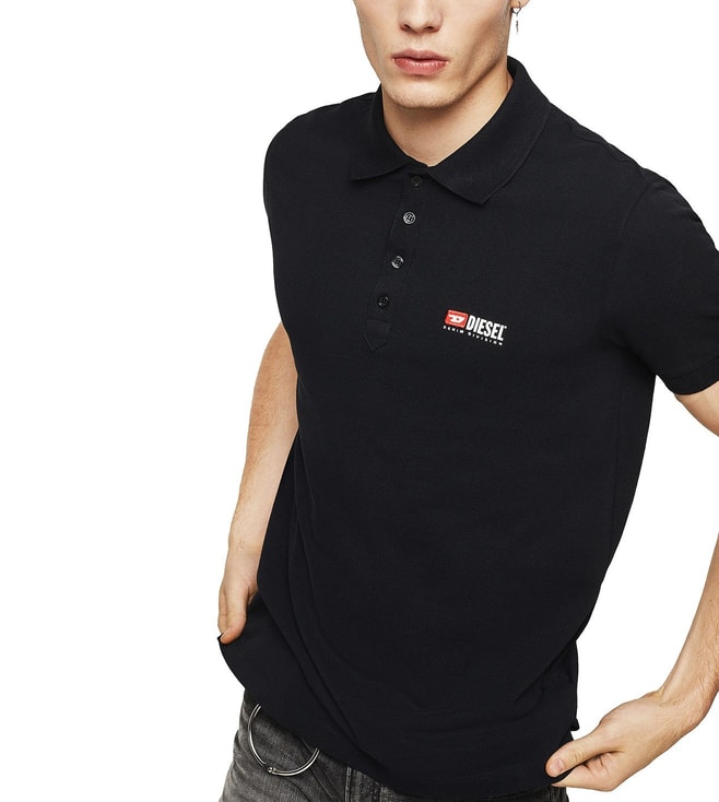 Kritisk skrivestil Sway Buy Diesel Black T-Weet-Div Comfort Fit Logo Polo T-Shirt for Men Online @  Tata CLiQ Luxury