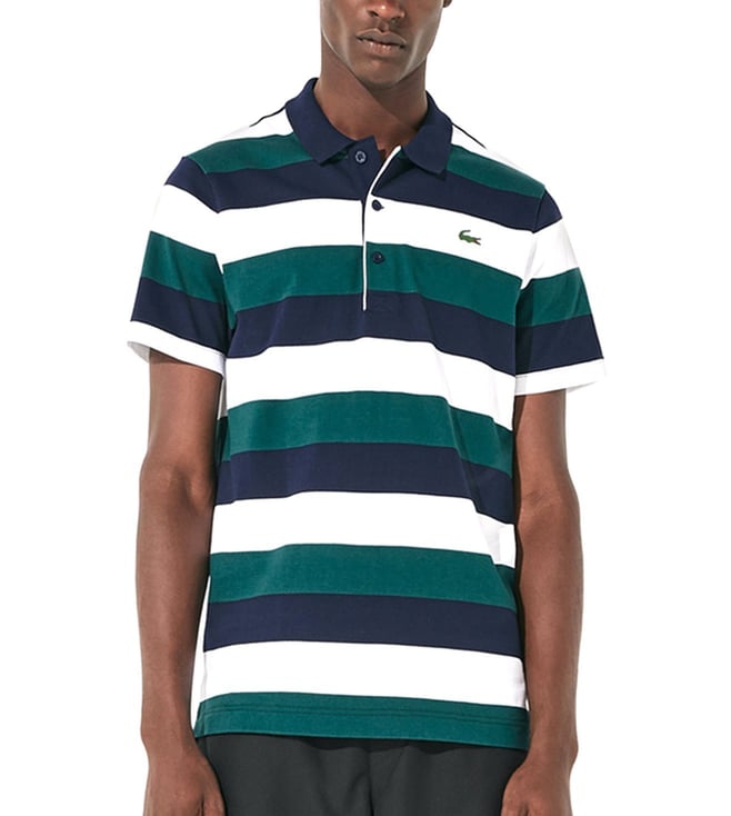 Striped lacoste polo shirt sale