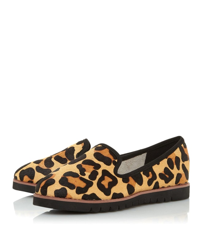 dune leopard loafers