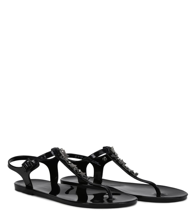 Buy Armani Exchange Black Studded T-Strap Sandals for Women Online @ Tata  CLiQ Luxury