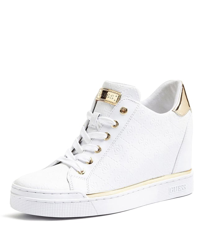 Buy GUESS White Flowurs Logo Women Sneakers Online Tata CLiQ Luxury