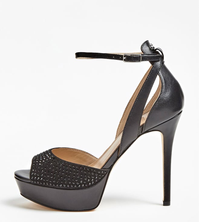 guess black sandal heels