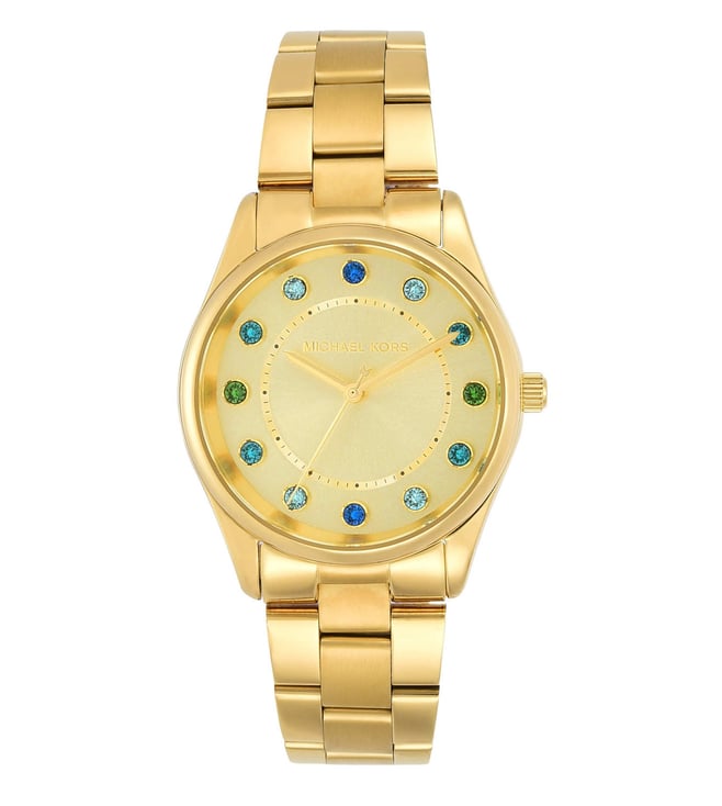 Michael kors colette gold tone watch best sale