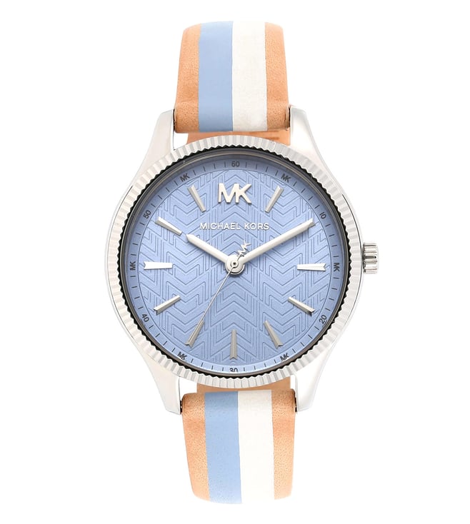 mk blue dial watch