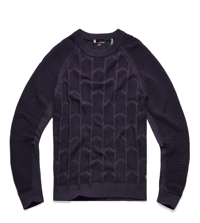 Buy GStar RAW Dark Saru Blue Suzaki Straight Fit Sweater for Men Online Tata CLiQ Luxury