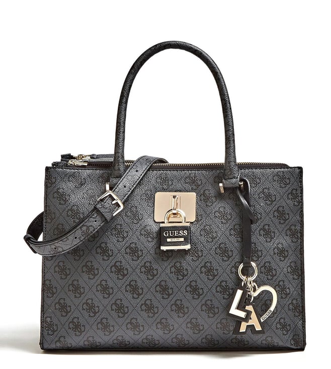 Buy GUESS Coal Downtown Cool Medium Logo Status Satchel for Women Online Tata CLiQ Luxury