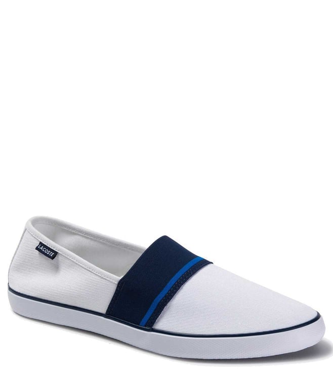 lacoste white slip on shoes
