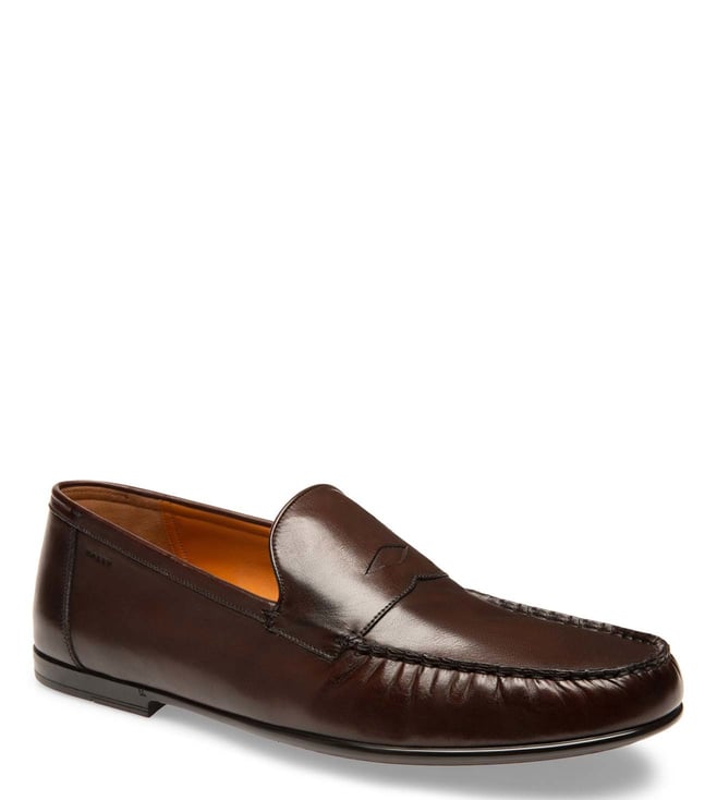 Buy Bally Mid Brown Crow Crammer Loafers for Men Online @ Tata CLiQ Luxury