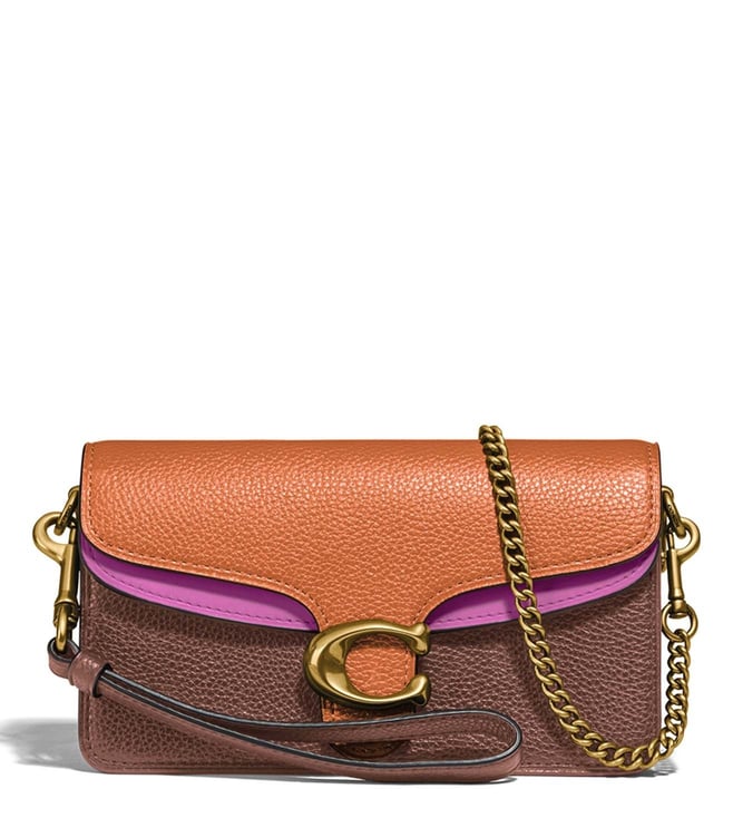 Coach medium orange outlet leather cross body