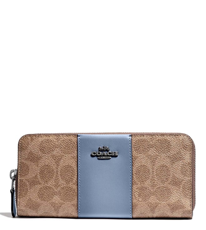 Buy Coach Tan Bluebell Accordion Large Slim Zip Around Wallet for Women Online Tata CLiQ Luxury