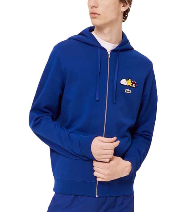 Buy Lacoste Blue x FriendsWithYou Design Zippered Unisex Hoodie